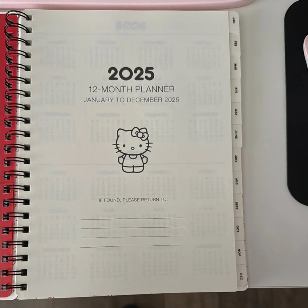 Hello Kitty 2025 12 Month Planner